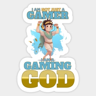 Gaming God Fun Design for Gamers Sticker